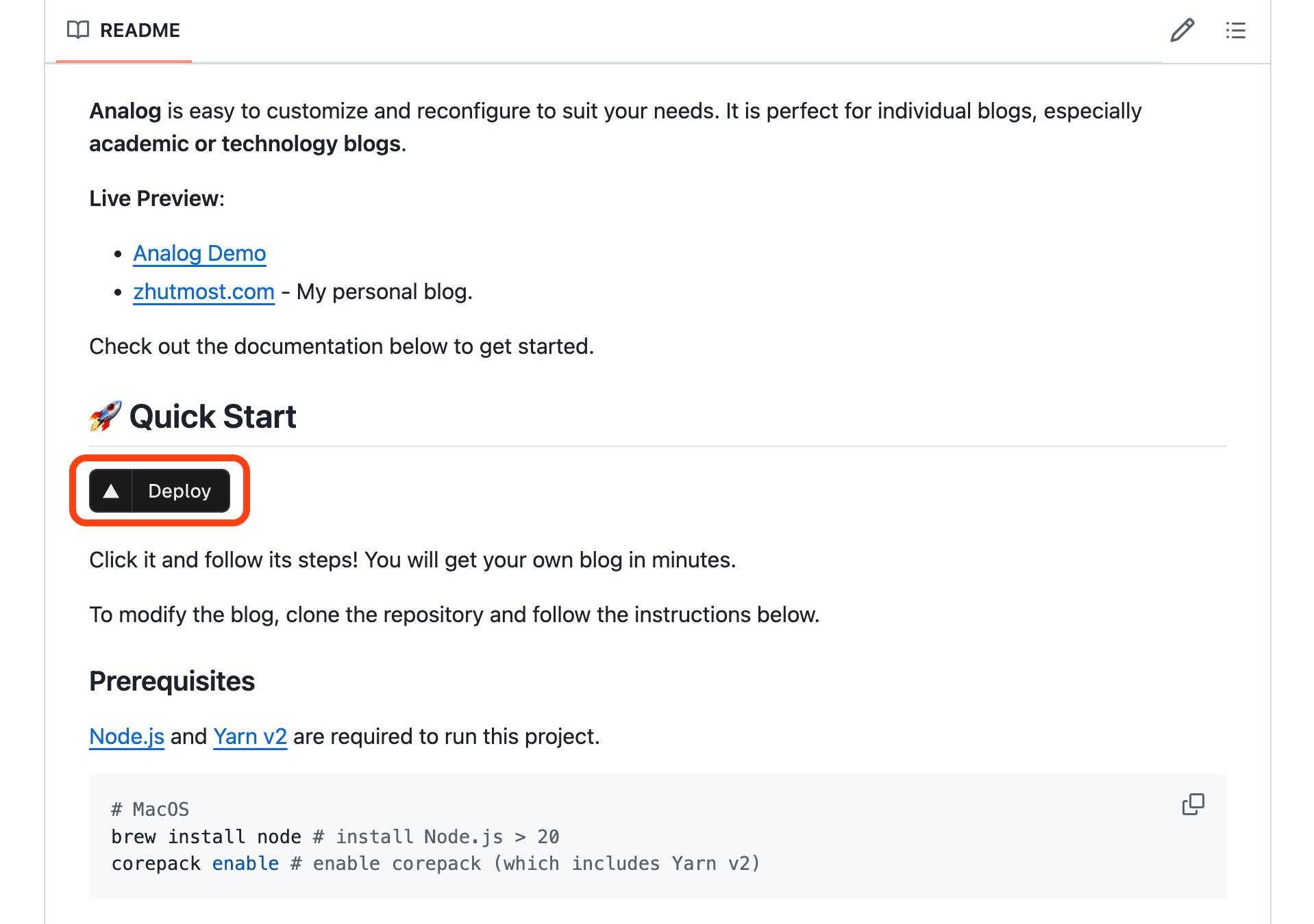 Screenshot of Vercel deployment - step 1